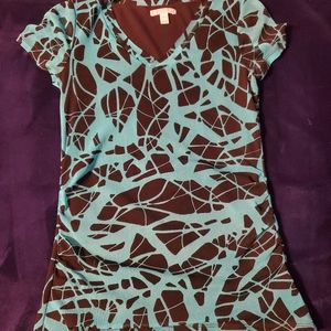 Thin Turquoise black top Dana Buchman